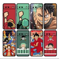 anime one piece luffy cute shockproof cover for google pixel 6 6a 6pro 5 5a 4 4a xl 5g black phone case shell soft coque fundas