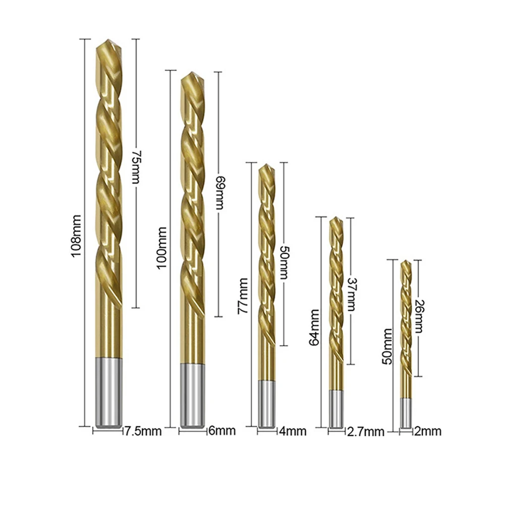 

Left Hand Drill Bits Straight Shank Left Way HSS Drilling Tool 3.2-8.7mm Damaged Screw Extractor Repair For Drilling Reversal