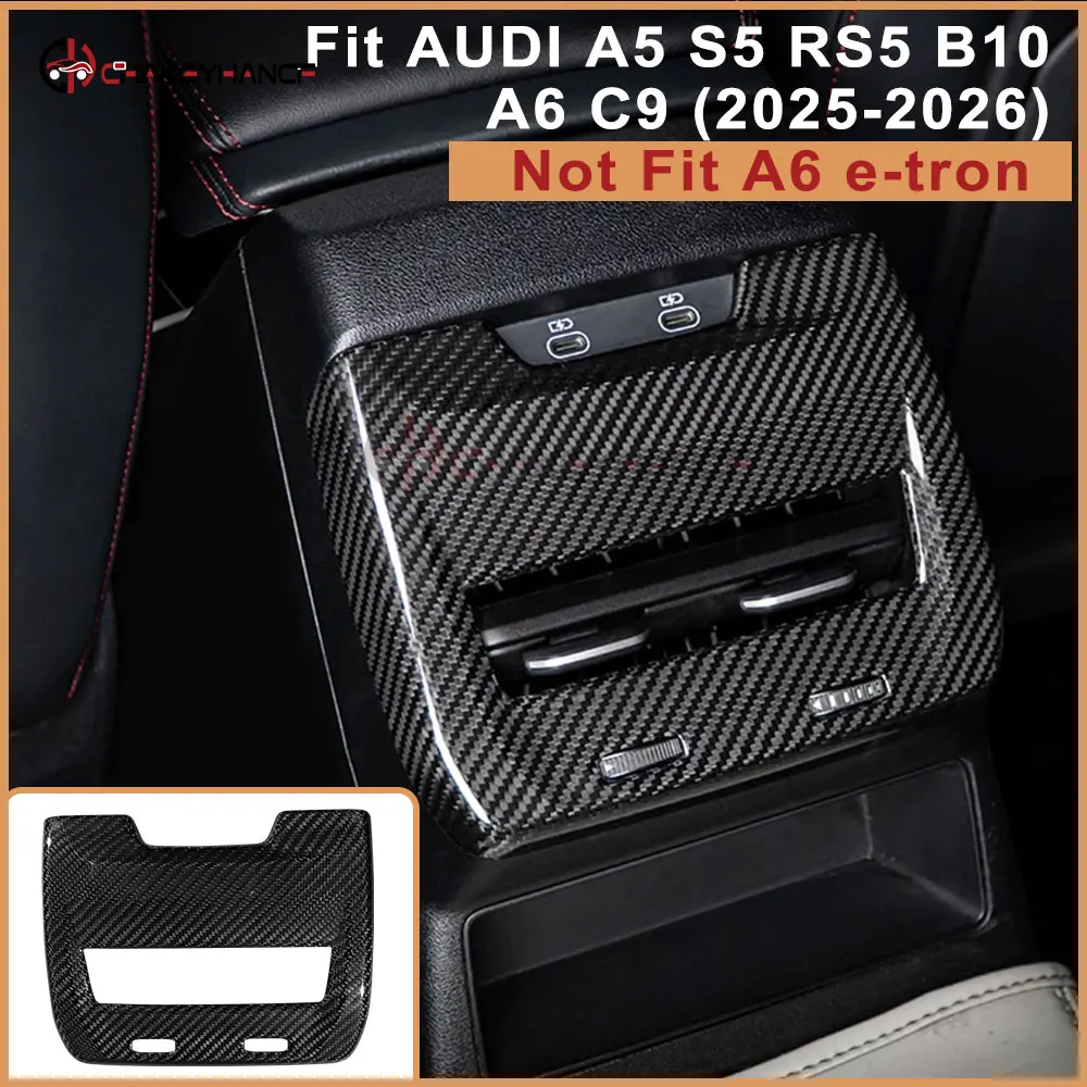 Фото Для Audi A5 S5 RS5 B10 A6 C9 (не подходит для A6 e-tron) — накладка на задний воздуховод из углеродного волокна, 2025-2026 гг., для модификации интерьера автомобиля №4