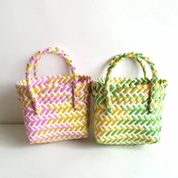 2022 new woven bag color matching hand bag plastic mini bag retro shoulder bag handbag for women bag