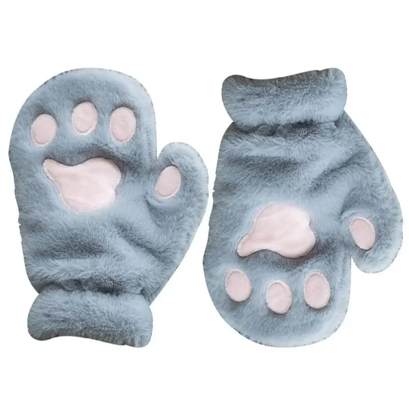 

Cat Paw Mittens Cartoon Cat Paw Winter Warm Plush Mitten Gloves Womens Winter Mitten Gloves For Indoor Outdoor Cold Weather