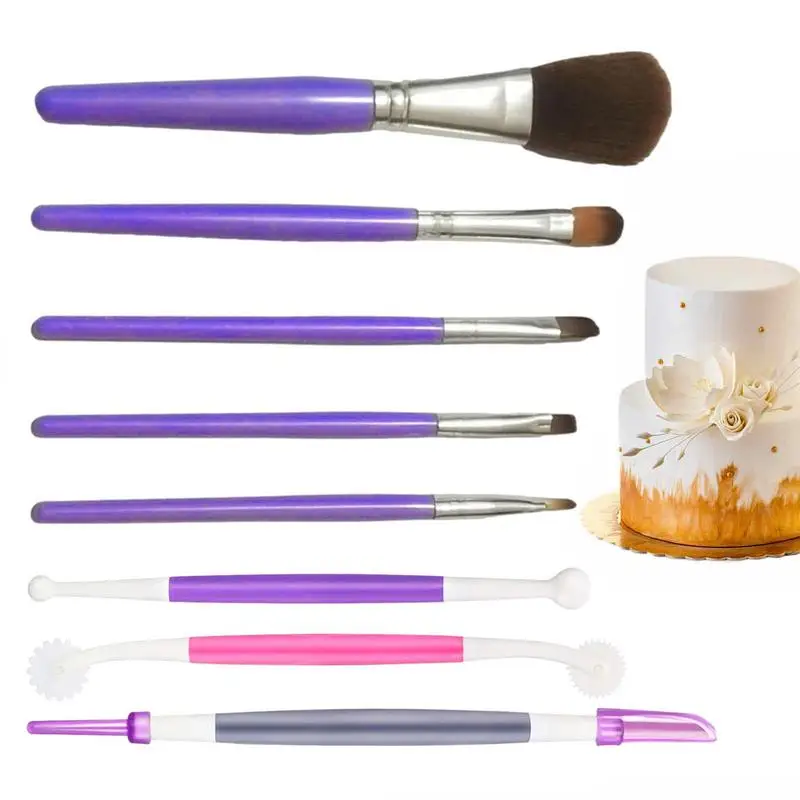 Sugar Cookie Brushes Set Gum Paste Flower Tools Fondant Cake Decorating Brush Bakeware Kitchen Utensil Bakery Tools
