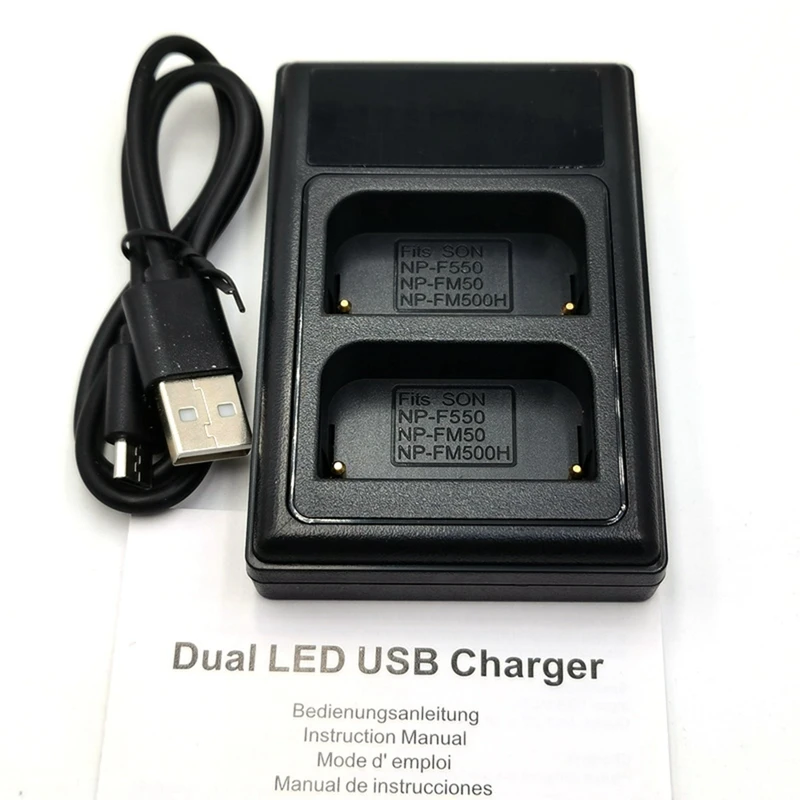 Двойное зарядное устройство USB для Sony DSLR A200 A300 A350 A450 A500 A550 A560 A580 A700 A850 A900 |