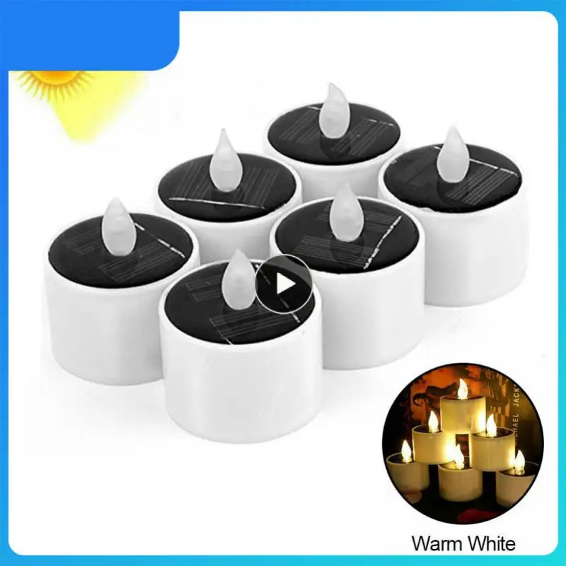 

Smoke-free Solar Candle Lamp Flame-less Candle Light Tea Light Holders Ideal For Accent Decorations For Holiday Celebrations