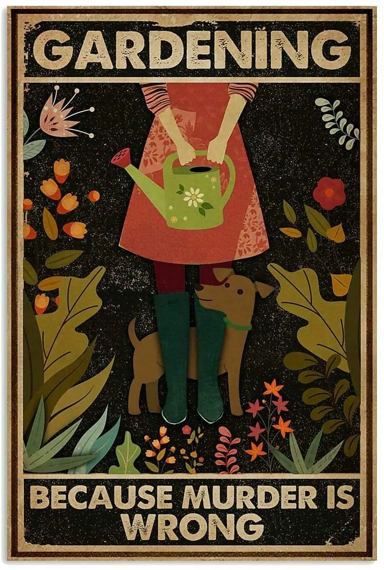 

Винтажное Садоводство, потому что убийца, неправильный металлический жестяной знак, девушка-Кот, искусство, мировое украшение, фермерский Д...