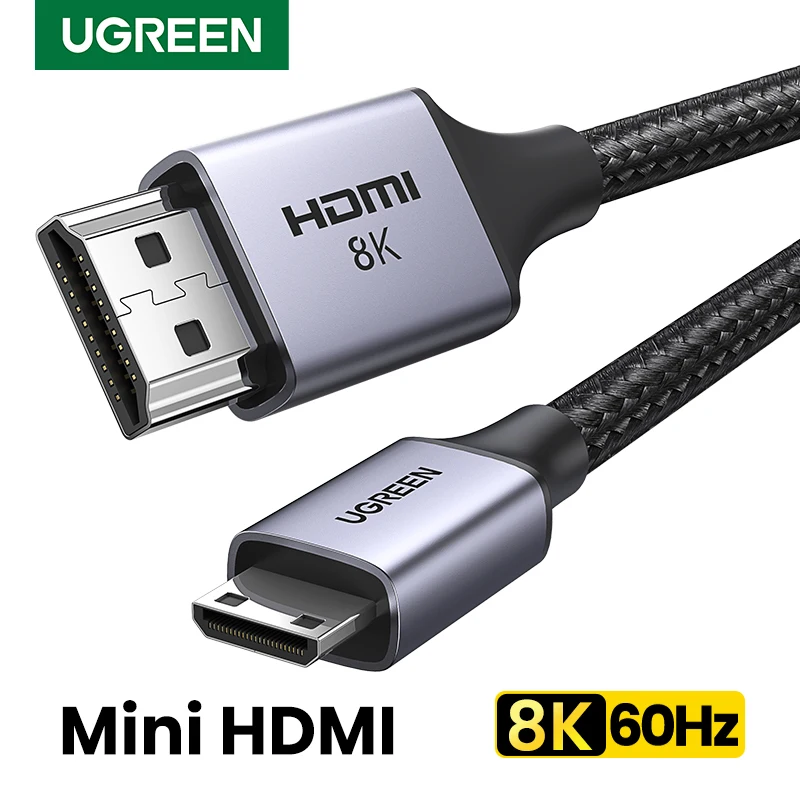UGREEN Mini HDMI-Совместимость с HD кабелем 8K/60Hz для Raspberry Pi Zero видеокарта камера видеокамера 8K мини HD 2,1 кабель