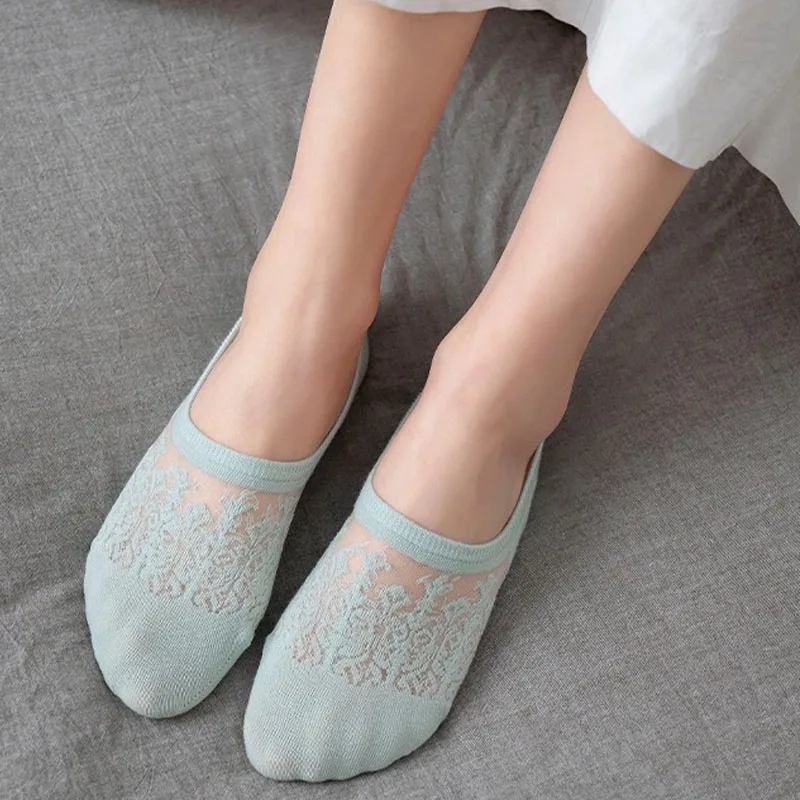 3pairs/Lot Women Socks Invisible Invisible Summer Thin Casual Ladies Sock Silicone Non-slip High Quality Sox Chaussette Sokken