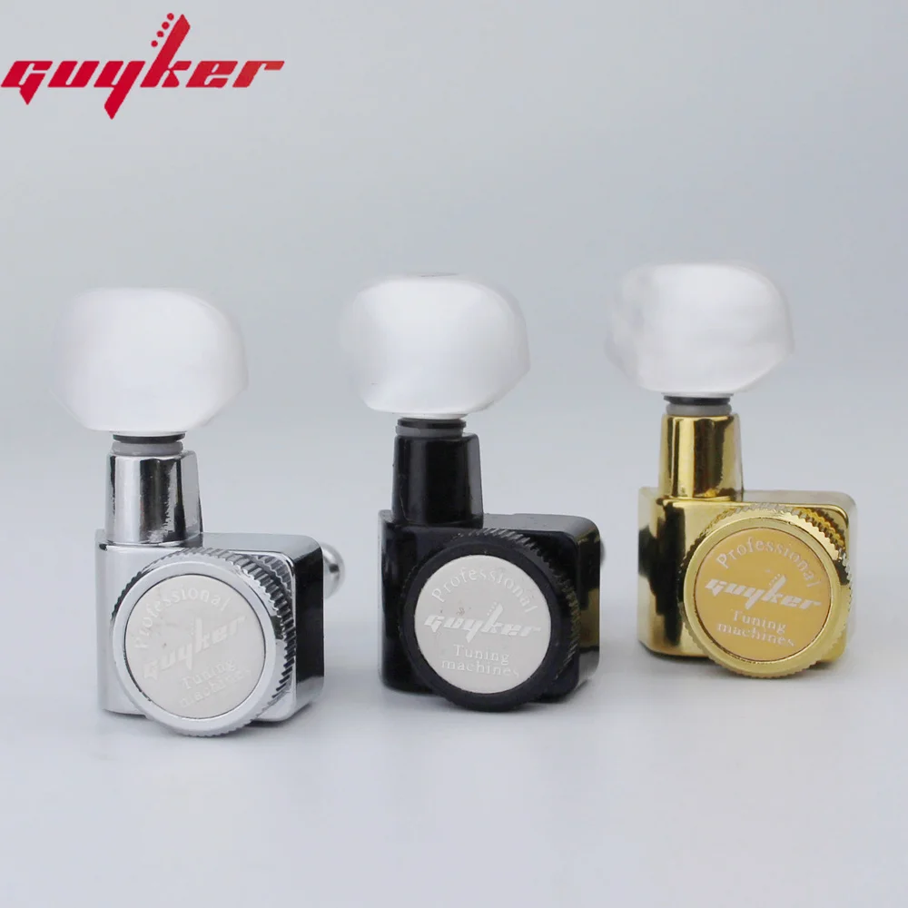 1 компл. GUYKER 6 In-line PRO машинная головка без винтов блокировка ключи колышки жемчужные тюнеры хром черный золотой 6R
