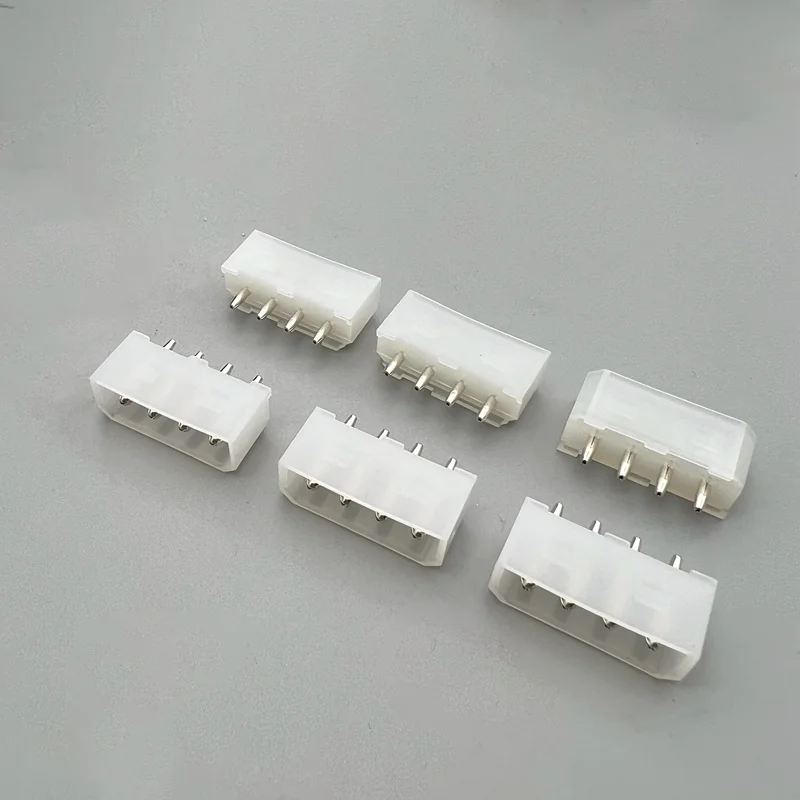 

10PCS 5.08mm Molex White Big 4p 4d Female Socket Straight Hollow Needle for Pc Computer Atx Ide Power Connector