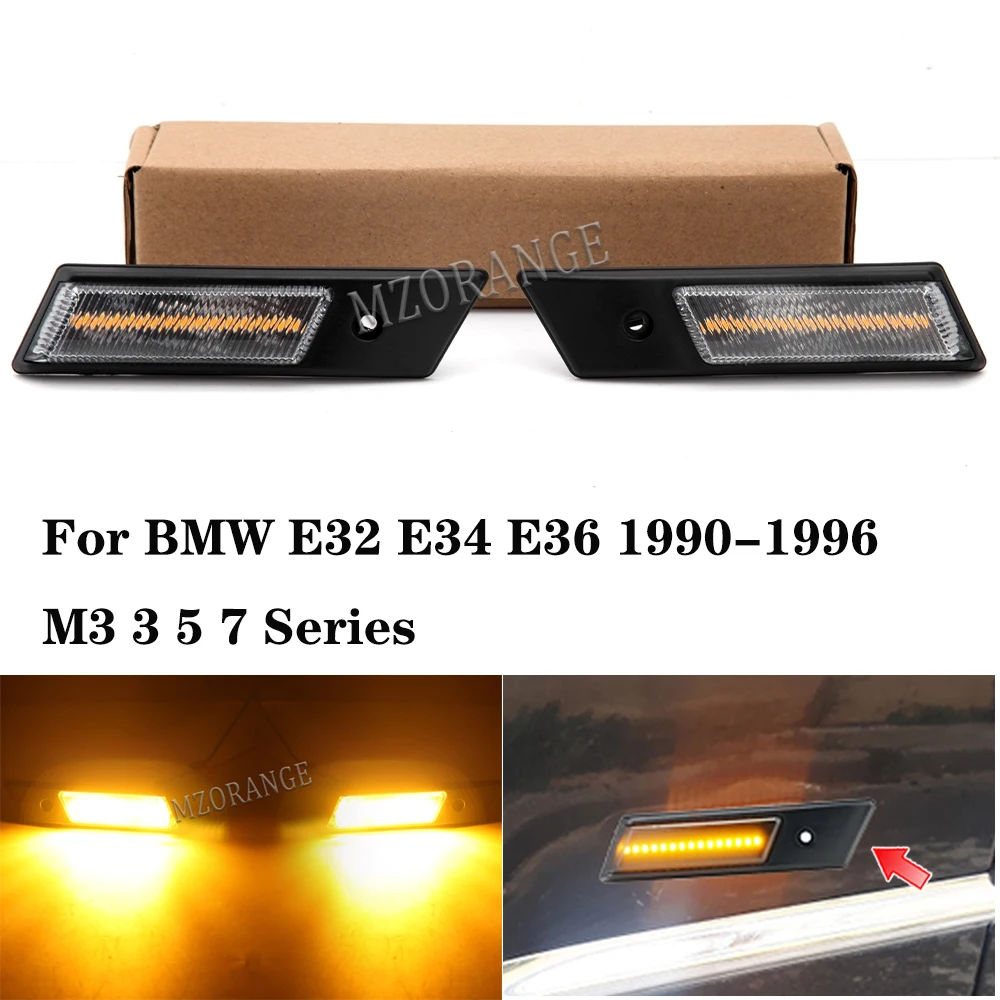 

Turn Signal LED Side Marker Mirror Light Flashing Indicator For BMW E32 E34 E36 1990-1996 M3 3 5 7 Series 63138357047