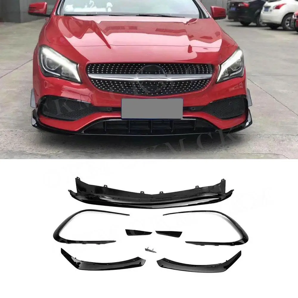 

CKMUUER передний бампер из углеродного волокна, спойлер, клапаны Canard для Mercedes Benz CLA Class W117 CLA45 AMG 2016-2018, накладка на автомобиль
