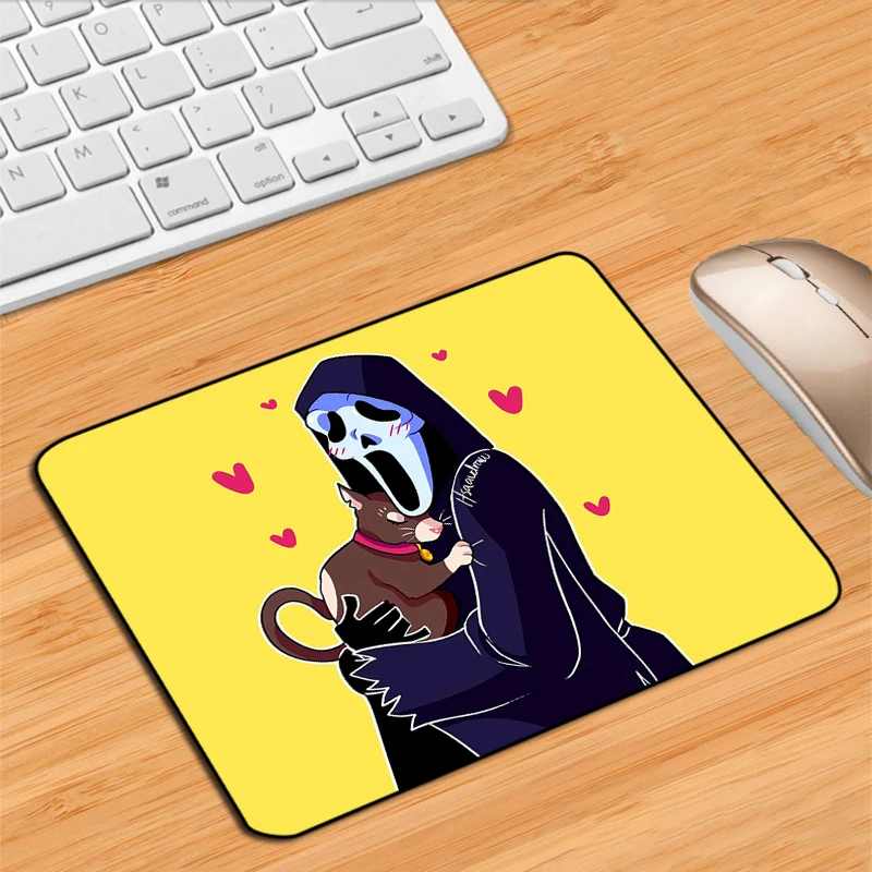 Pink Ghostface Small Gaming Mouse Pad Gamer Rubber Mat Pc Accessories Deskmat Desk Protector Mousepad Kawaii Anime Keyboard Pads images - 6