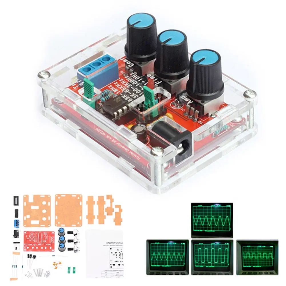 

Geekcreit XR2206 Function Signal Generator DIY Kit Sine Triangle Square Output 1HZ-1MHZ