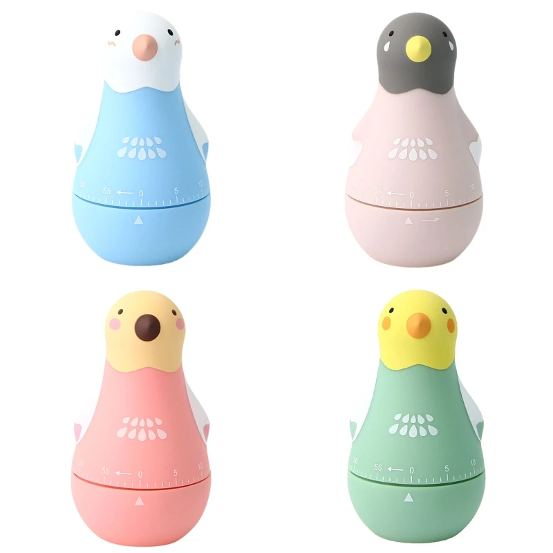 

Cute Cartoon Parrot Shaped Kitchen Timer 60 Minutes Mechanical Wind-Up Time Reminder Manual Countdown Studying Bell G2AB