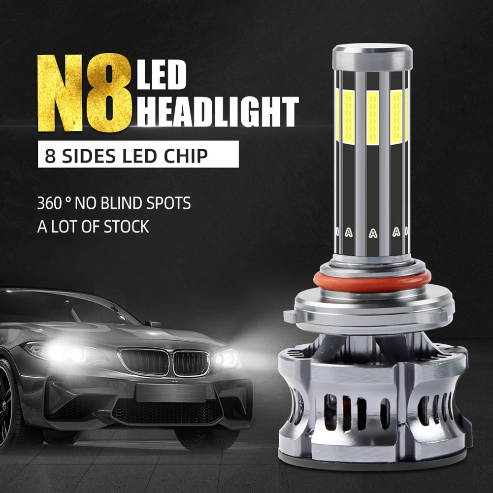 

2Pcs H7 H4/1/11Car LED Headlight 9005 9006 12V/24V LED Bulb Canbus Lamp 110W 22000LM Hi Lo Beam 8 Sided Chip Auto Accessories