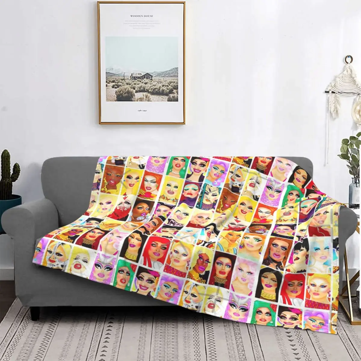 

Drag Queen Royalty-Manta con capucha para niños, colcha de cama a cuadros, funda de sofá de lino, 3 unidades