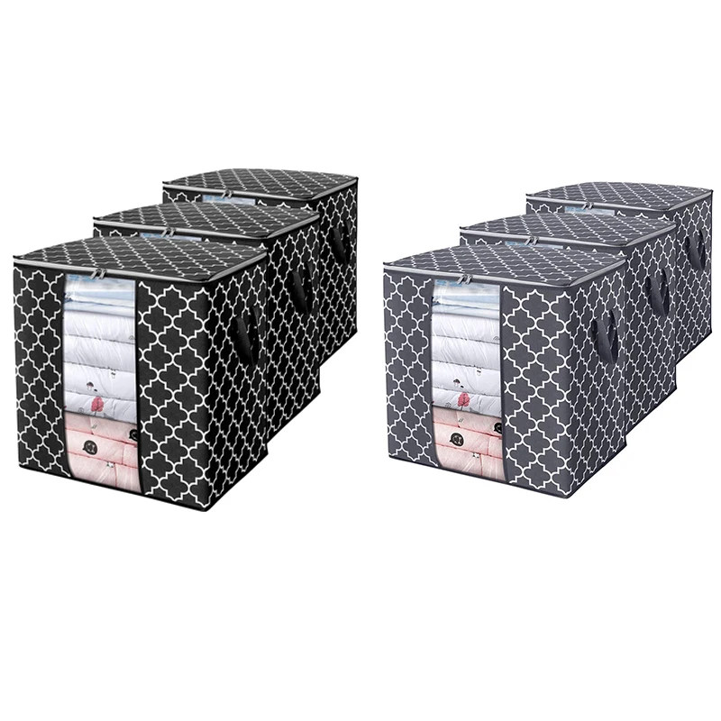 

Foldable Storage Box Portable Clothes Organizer Tidy Pouch Suitcase Non-Woven Home Storage Box Quilt Storage Bag