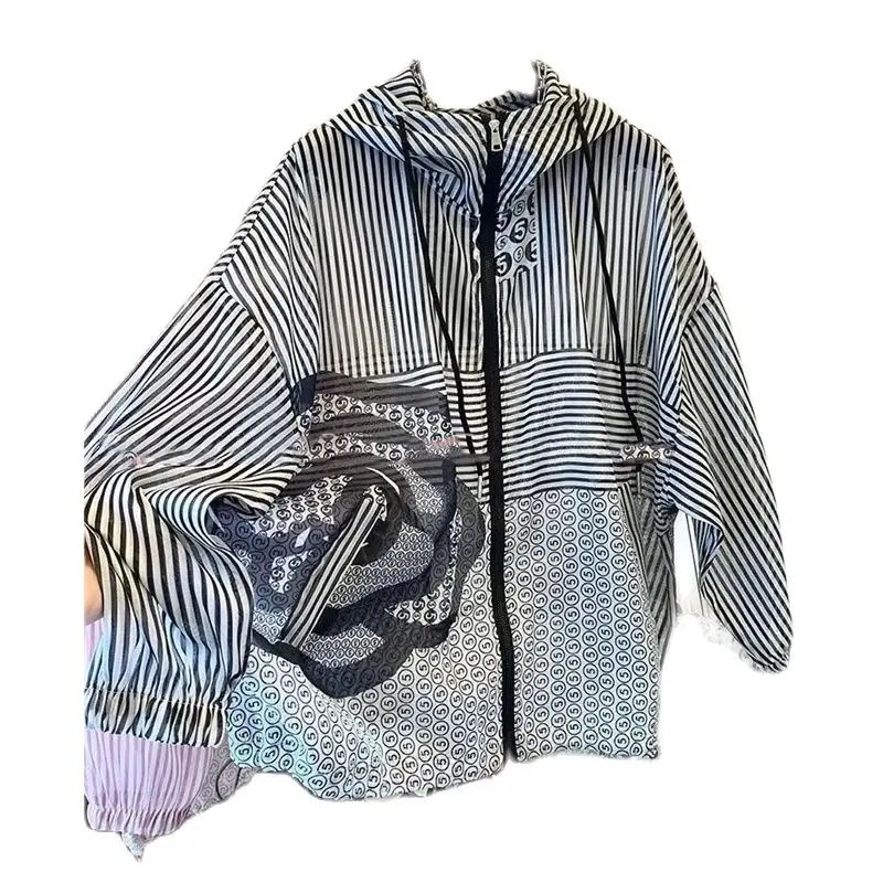 Женская тонкая Солнцезащитная рубашка с капюшоном модная свободная