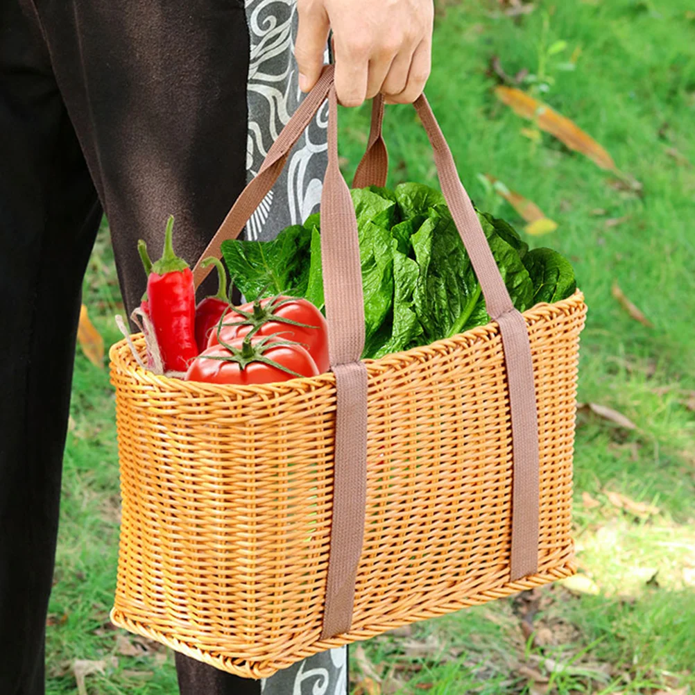 

Organizer Portable Container Handmade Basket Hand-woven Storage Holder Creative Kitchen Picnic basket