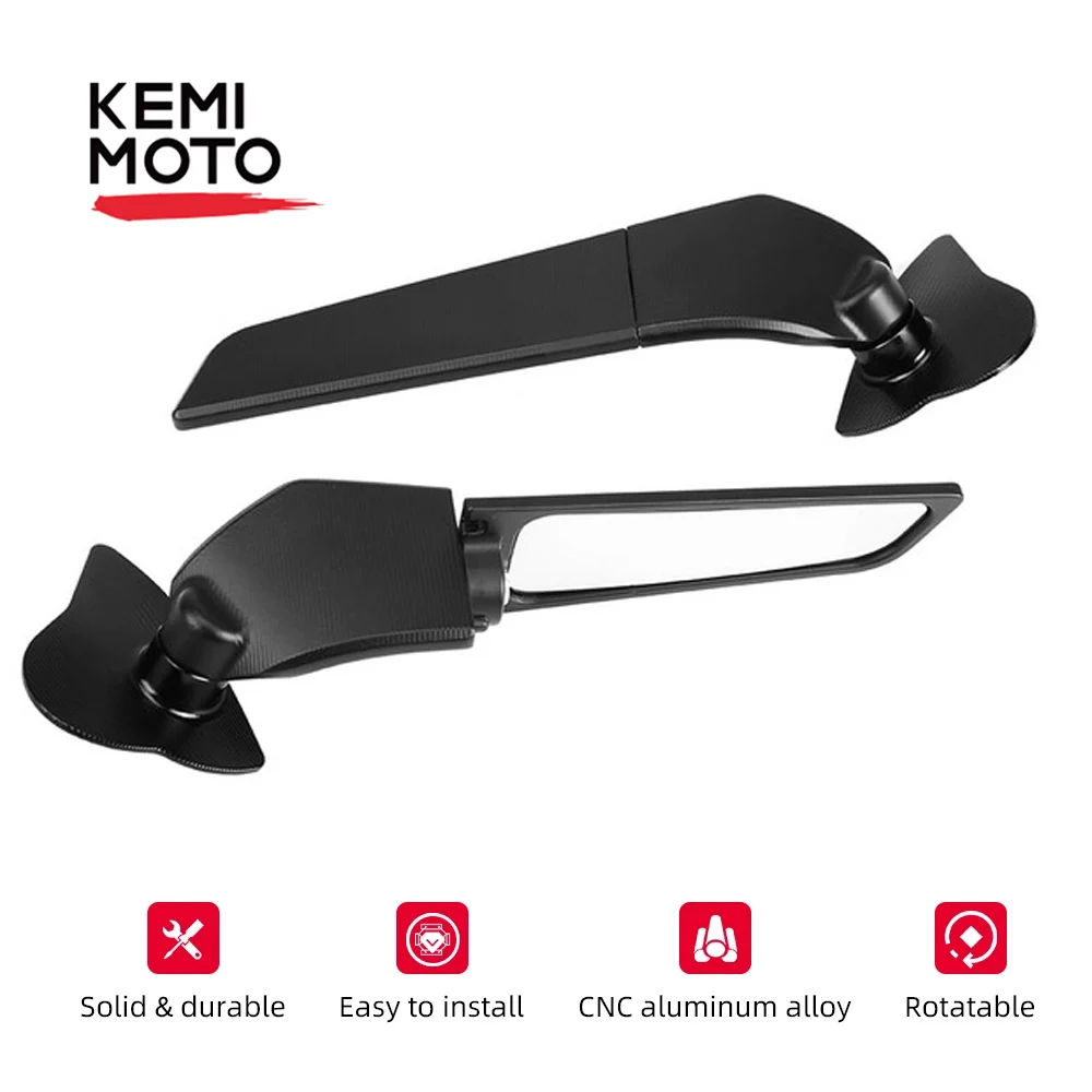 

For KAWASAKI ZX-6R ZX-636 2020 2021 Motorcycle Wing Mirror Adjustable Side Mirrors Rotating Rearview Mirror CNC