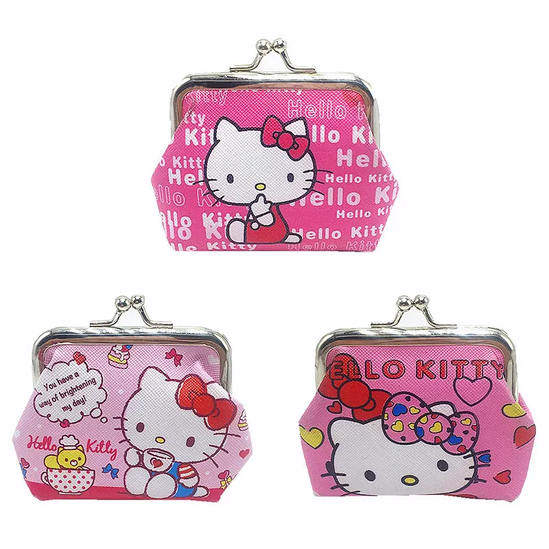 

Кошелек для мелочи Hello Kitty для девочек, Портативный Миниатюрный бумажник с милым мультяшным рисунком, Модная креативная сумка для хранения, Подарочная игрушка