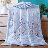 2020 new thin quilt quilt summer comforter microfiber stitching print twin queen air condition throws blanket
