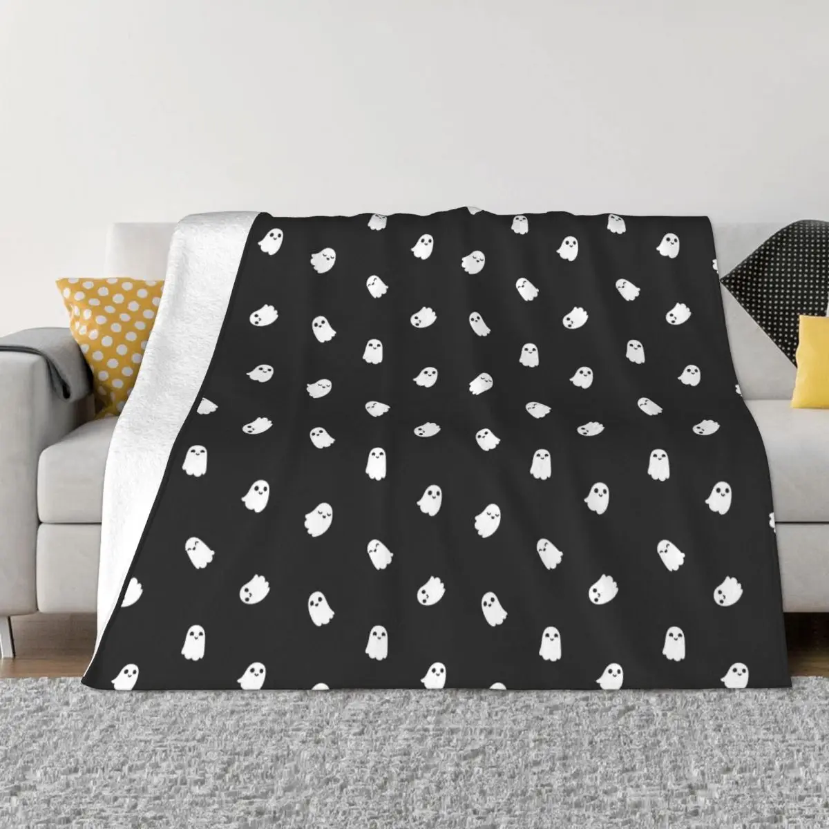 

Halloween Plaid Blanket Fleece Spring/Autumn Goblin Collage Portable Ultra-Soft Throw Blankets for Bedding Office Rug Piece
