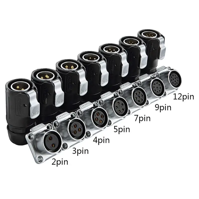 

1pc Female plug male socket Inversion waterproof Connector 2/5/7/9-pin Plug socket Solar Energy for Dc Connector