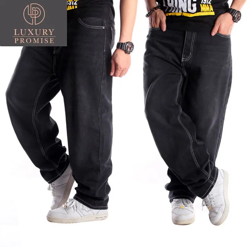 

2023 Baggy Men Jeans Wide Legs Denim Pants Loose Straight Harem Streetwear Hip Hop Brand Black Skateboard Trousers Size 30 - 46