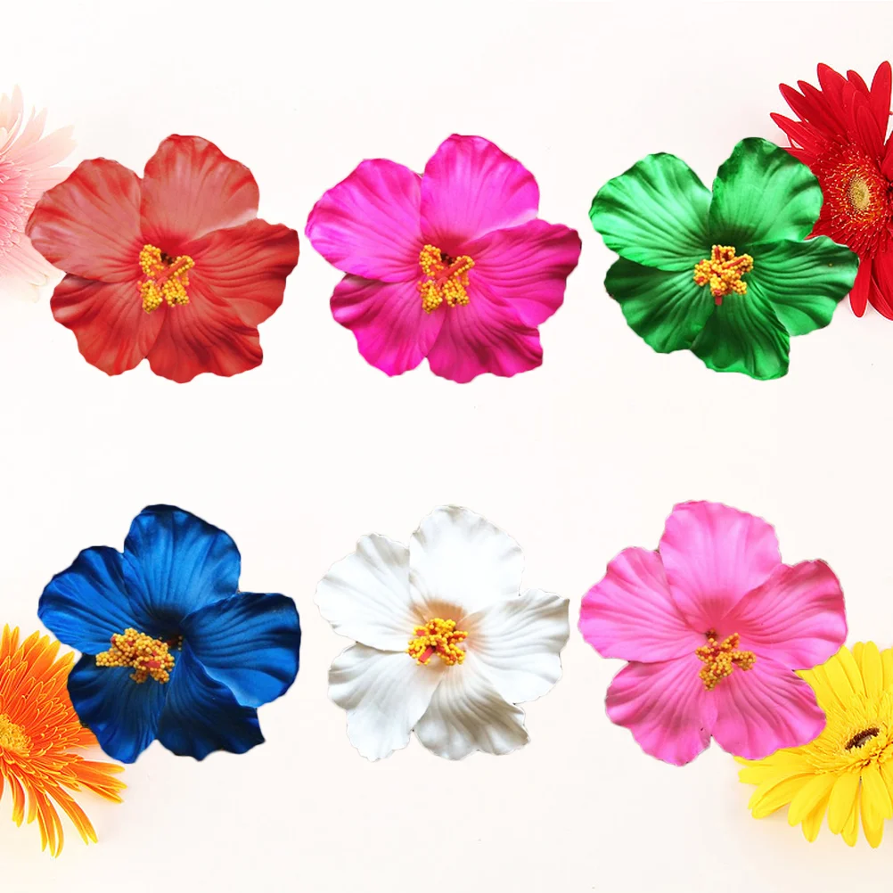

Hair Flower Clips Clip Hawaiianhibiscus Plumeria Orchid Hawaii Flowers Small Accessories