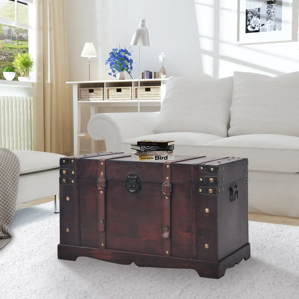 

Small Wooden Toy Bedroom Storage Box Treasure Chest Home Decor Wood 66x38x40 cm