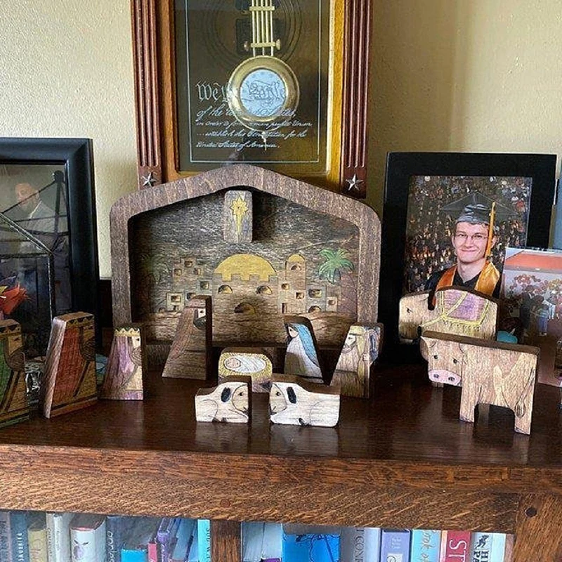 

Деревянные пазлы с изображением Иисуса из дерева, набор для украшения стола, орнамент, пазл с изображением дерева, игра-головоломка для иску...