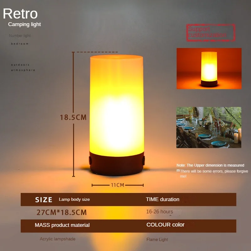 

Retro Vintage Camping Hanging Lanterns Battery Led Flame Warm Light Nature Hike For Fishing Tent Camping Equipment