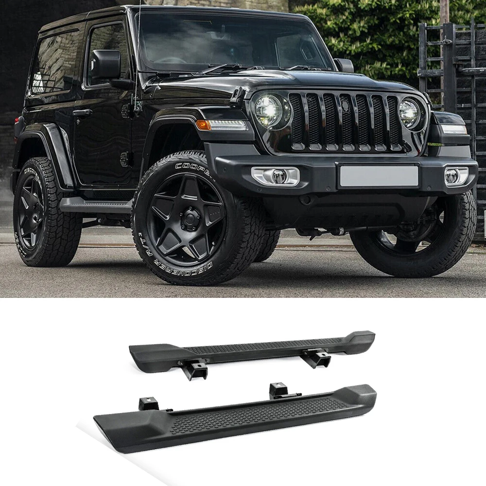 Подножки для Jeep Wrangler JL 2018-2023 2 двери черные боковые модифицированные детали