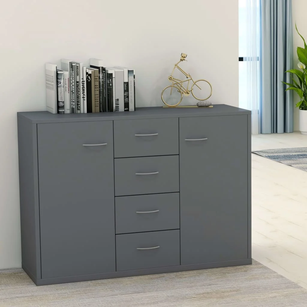 

Sideboards and Buffets Cabinet with Storage Modern Home Decor Gray 34.6"x11.8"x25.6" Chipboard
