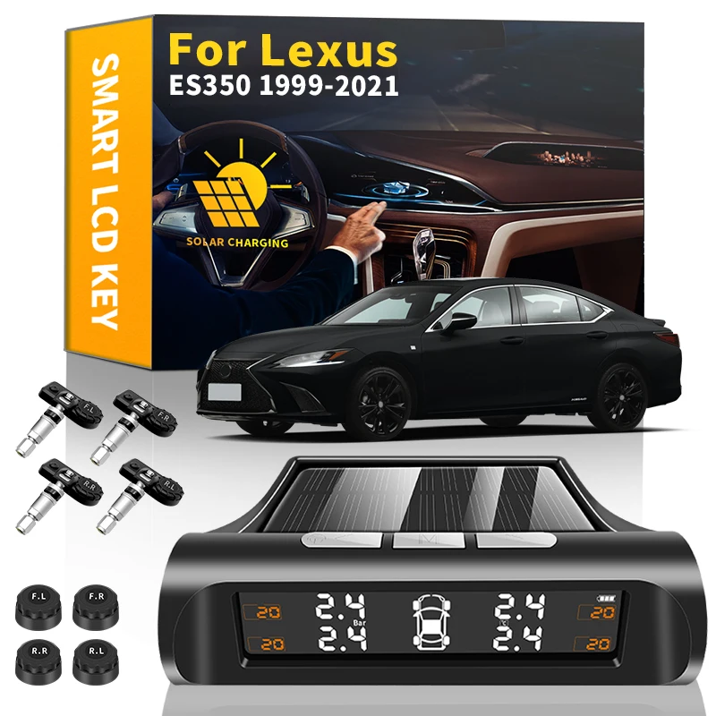 

Car TPMS Tire Pressure Monitoring Solar Power Digital LCD Display Security Alarm Tire Sensor Systems For LEXUS ES350 1999-2021