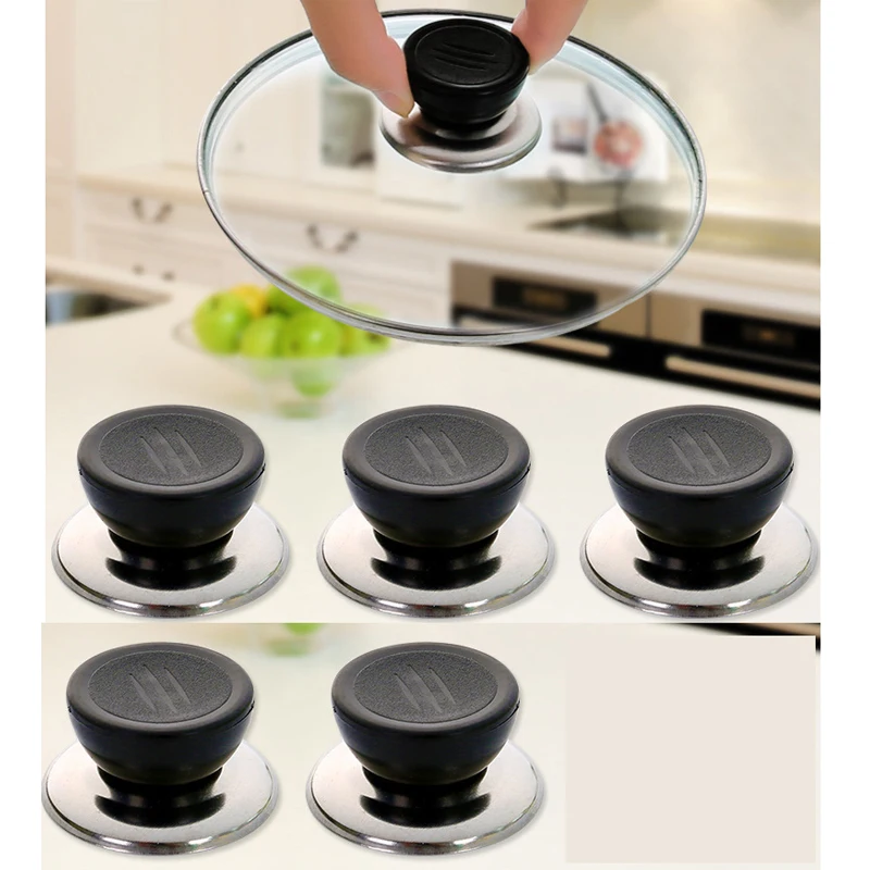 

5pcs Pot Pan Lids Knob Lifting Handle Home Kitchen Cookware Replacement Knobs Cover Holding Handles Pan Part