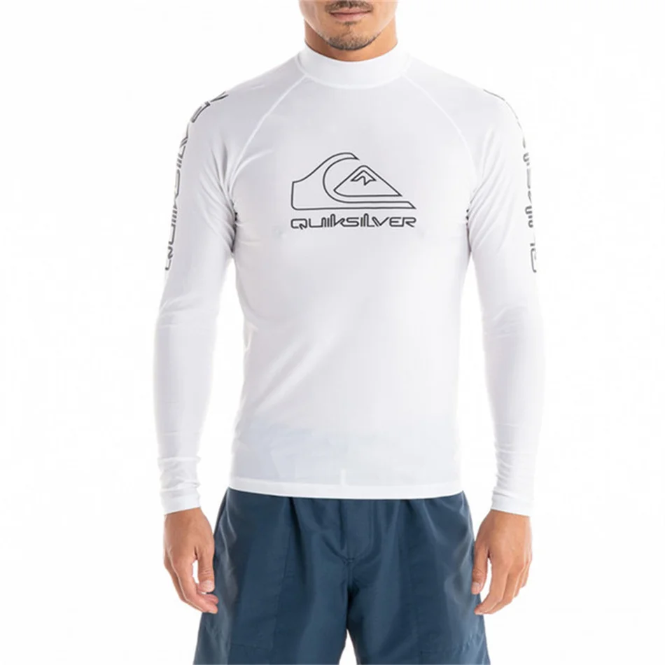 

New Men Swimming T-shirt Swimsuit Beach UV Protection Rash Guard Long Sleeve Surfing Suit Diving Swimwear Surf Clothes Rashguard
