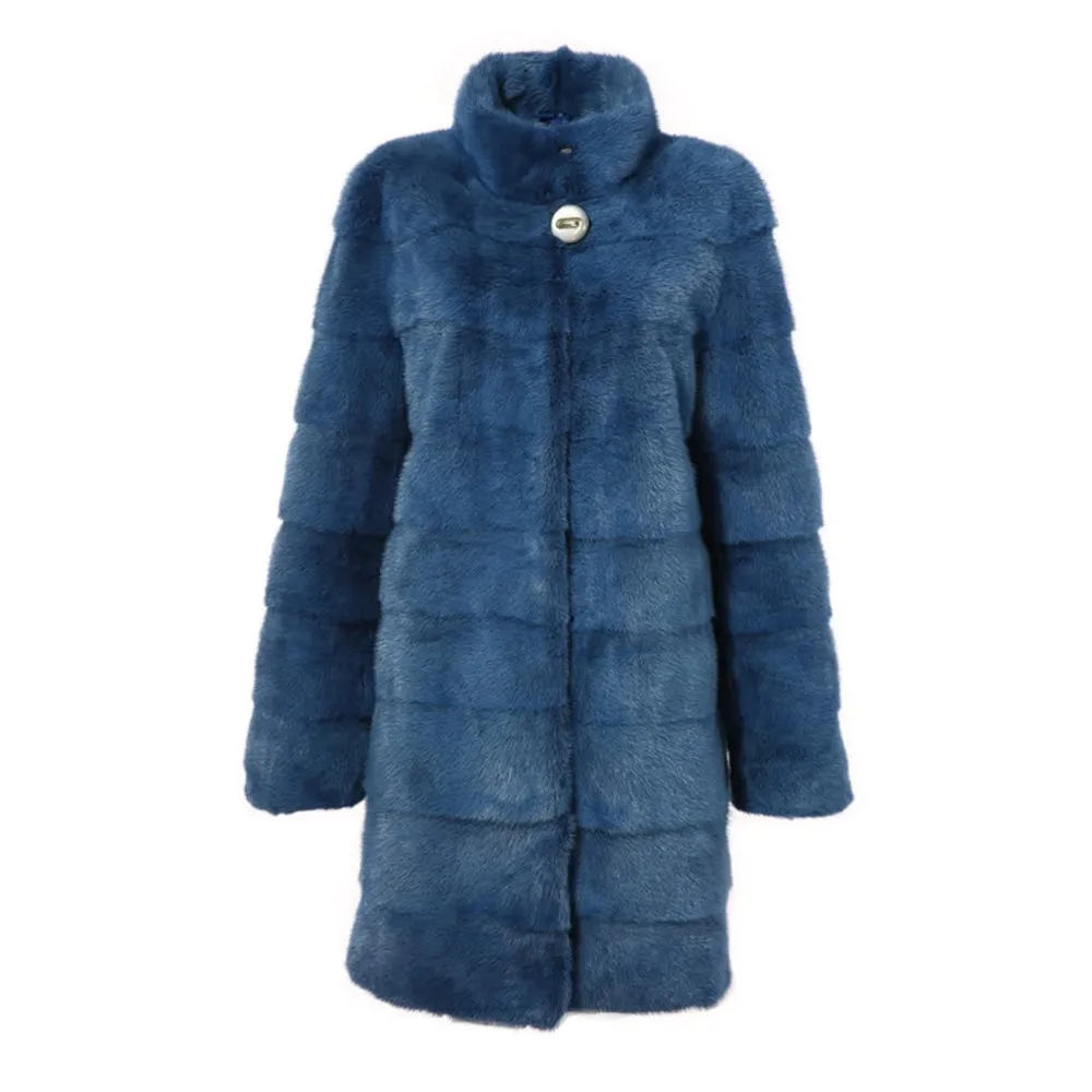 Full Pelt Natural Real Mink Fur Coat Stand Collar Hem Sleeve Removable Real Fur Coat Women Winter Warm echtfell Real Fur Jacket enlarge