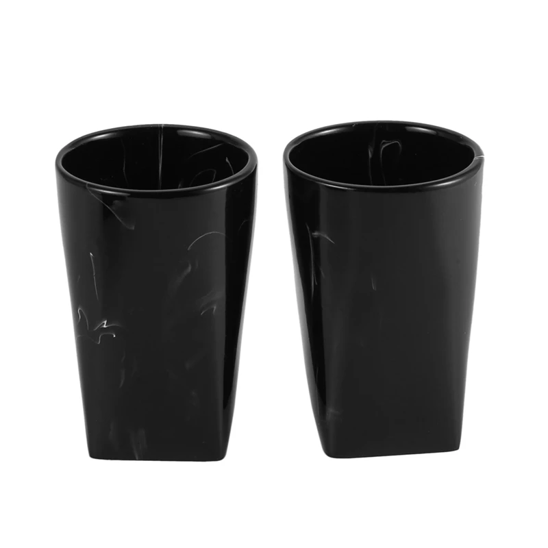 

2X Marble Texture Bathroom Supplies Black 4Pcs Resin Bathroom With Dispenser Toothbrush Holder Soap Dispenser