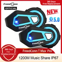 freedconn t max pro motorcycle intercom bluetooth helmet headset wireless 6 riders bt 5 0 1200m fm motor interphone communicator