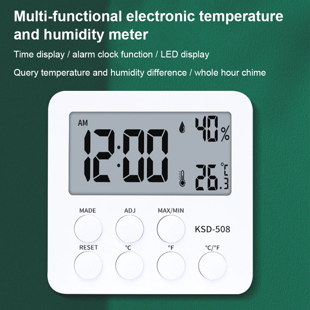 lcd digital temperature humidity meter electronic multifunctional thermometer hygrometer indoor outdoor weather station clock free global shipping