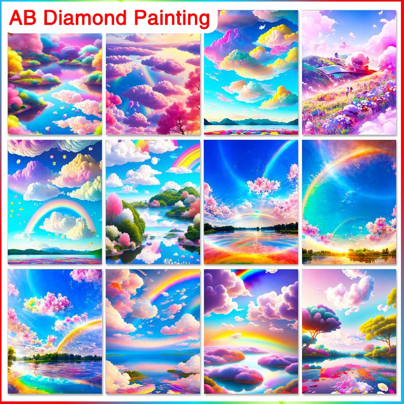 

GATYZTORY Fantasy Sky AB Diamond Painting New Arrival 2023 Rhinestones Picture Kits Full Square Mosaic Embroidery Wall Art