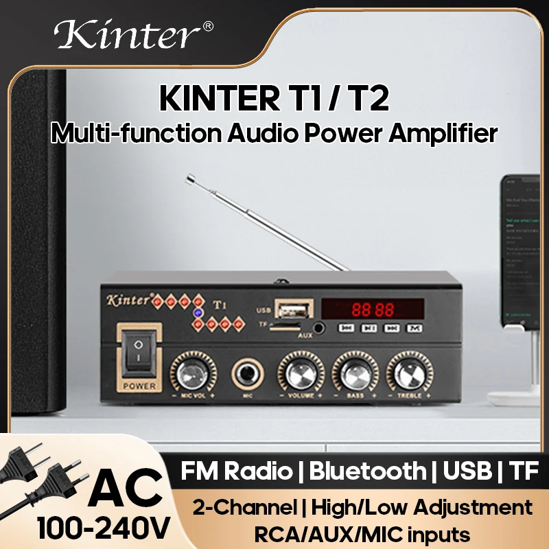 KINTER T1 T2 домашний аудиоусилитель многофункциональный плеер 100-240 В усилитель