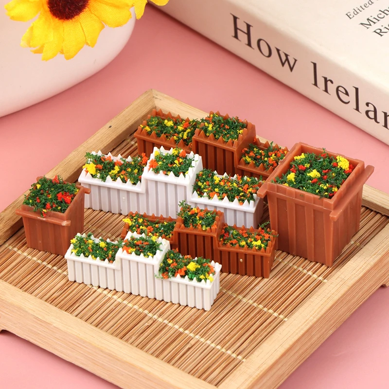 112 doll house miniature flowers garden flower beds ornament mini potted plant flowers pot free global shipping