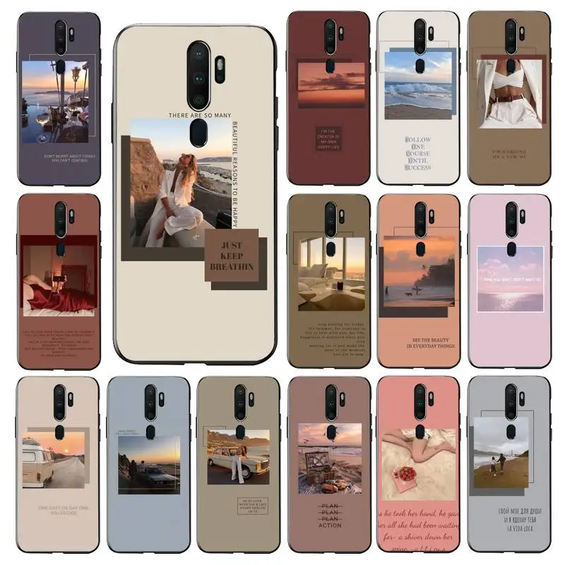 

MaiYaCa Pink Aesthetics songs lyrics Phone Case for Vivo Y91C Y11 17 19 17 67 81 Oppo A9 2020 Realme c3