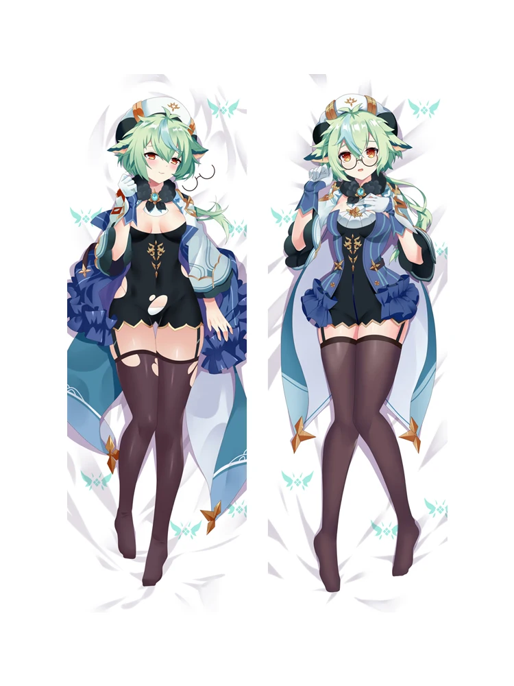 

Genshin Impact Tartaglia Sucrose Klee Dakimakura Green - Cosplay Anime Hugging Body Throw Pillow Cover Bedding Pillowcases Soft