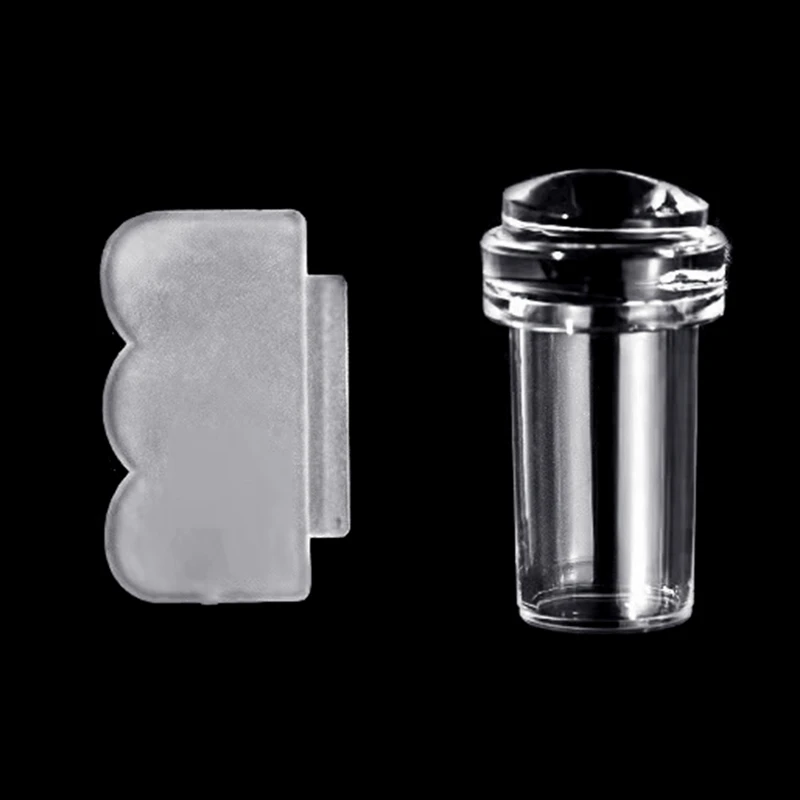 

Transparent Nail Stamper with Scraper Jelly Silicone Stamp for French Nails Manicuring Kits Nail Art Stamping Tool Drop Shipping