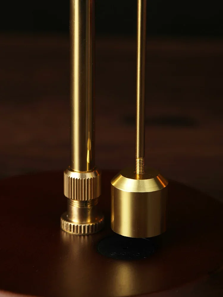 Desktop Aerodynamic Clock Table Invisible Home Decor Desk Pendulum Brass Solid Wood Silent Decoration