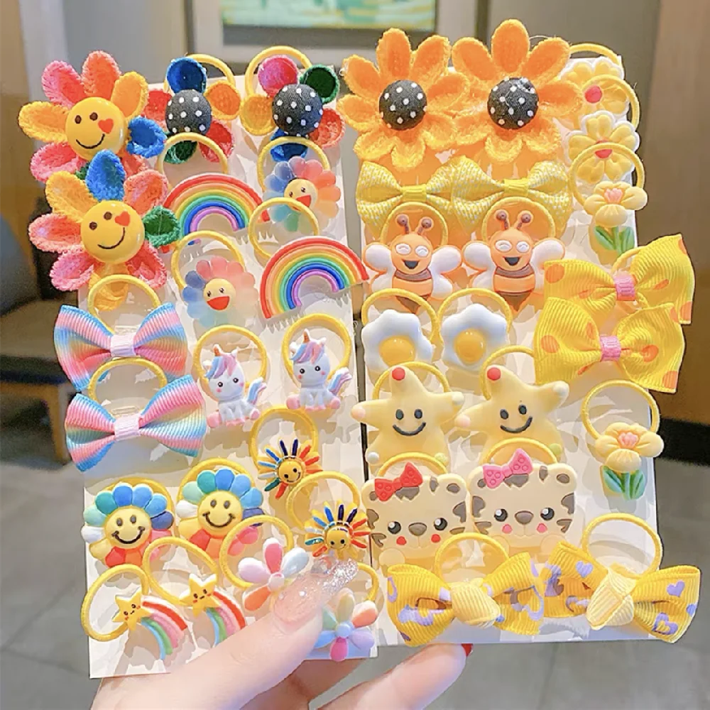 

40/60PCS Cartoon Baby Girls Hair Accessories Elastic Rubber Band Mini Hairbands Fashion Cute Ponytail Hair Ties